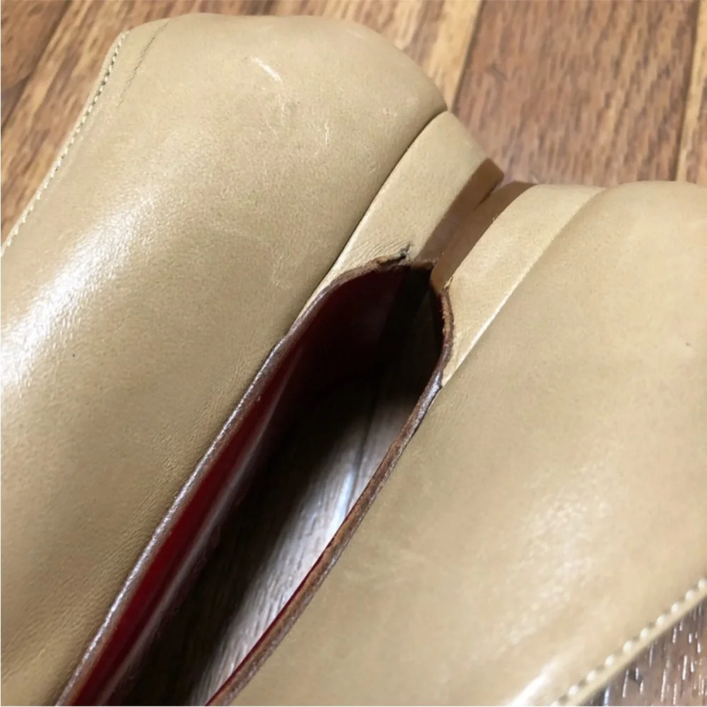 Christian Louboutin Beige Peep-Toe Heels - Picture 9 of 10